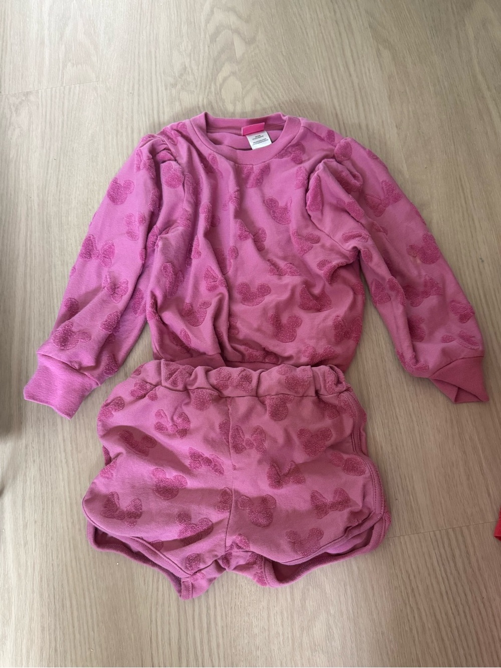 Disney Junior Girl toddler 3T Minnie Mouse Pink Heart and bow Pattern top Shorts